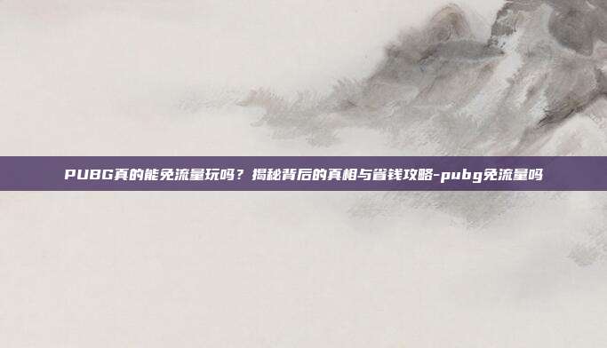 PUBG真的能免流量玩吗?揭秘背后的真相与省钱攻略-pubg免流量吗