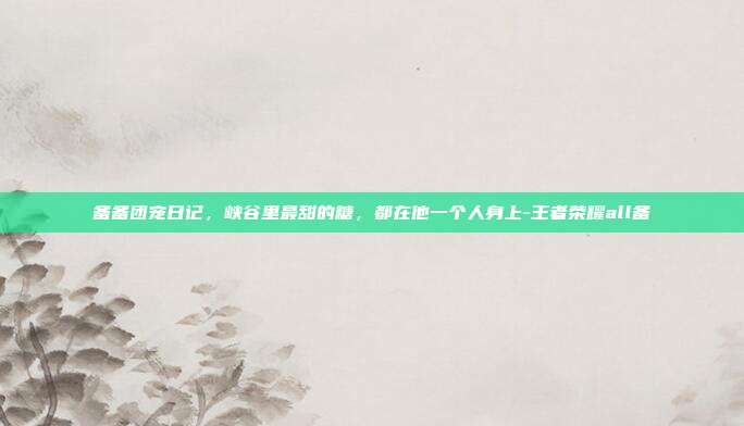 备备团宠日记,峡谷里最甜的糖,都在他一个人身上-王者荣耀all备