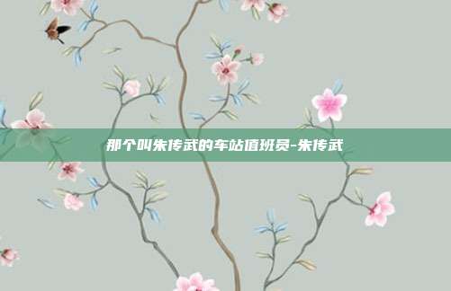 那个叫朱传武的车站值班员-朱传武