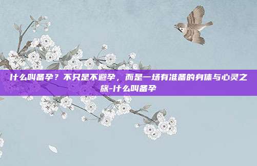 什么叫备孕?不只是不避孕,而是一场有准备的身体与心灵之旅-什么叫备孕