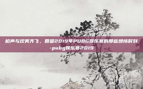 枪声与欢笑齐飞,回望2019年PUBG娱乐赛的那些燃情时刻-pubg娱乐赛2019