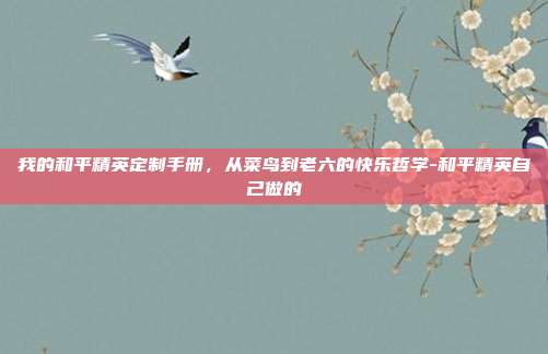 我的和平精英定制手册,从菜鸟到老六的快乐哲学-和平精英自己做的