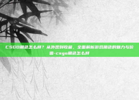 CSGO角色怎么样?从外观到收藏,全面解析游戏角色的魅力与价值-csgo角色怎么样