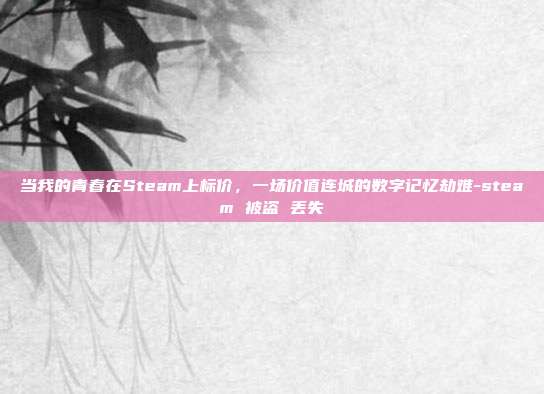 当我的青春在Steam上标价,一场价值连城的数字记忆劫难-steam 被盗 丢失