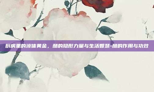 厨房里的液体黄金,醋的隐形力量与生活智慧-醋的作用与功效