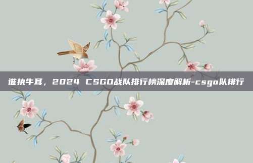 谁执牛耳,2024 CSGO战队排行榜深度解析-csgo队排行