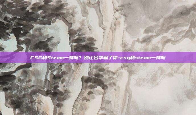 CSG和Steam一样吗?别让名字骗了你-csg和steam一样吗
