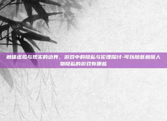 触碰虚拟与现实的边界，游戏中的隐私与伦理探讨-可以随意触摸人物隐私的游戏有哪些