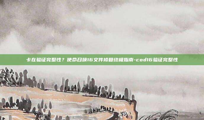 卡在验证完整性?使命召唤16文件修复终极指南-cod16验证完整性