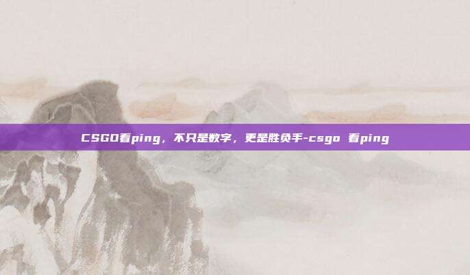 CSGO看ping,不只是数字,更是胜负手-csgo 看ping