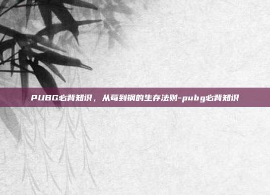 PUBG必背知识，从苟到钢的生存法则-pubg必背知识