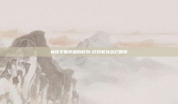 被按下暂停键的时刻-打印机状态已暂停