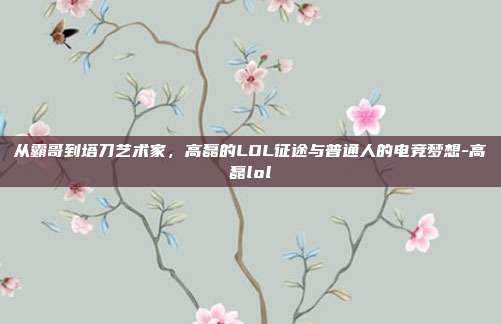 从霸哥到塔刀艺术家,高磊的LOL征途与普通人的电竞梦想-高磊lol
