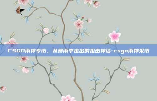 CSGO雨神专访,从暴雨中走出的狙击神话-csgo雨神采访