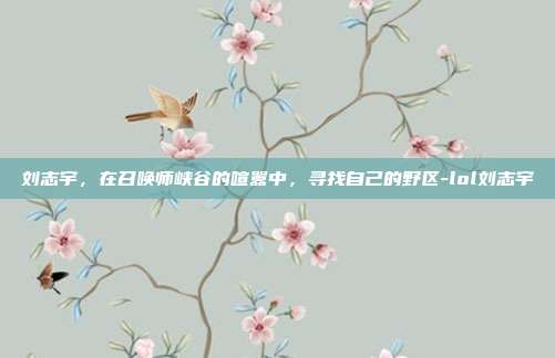 刘志宇,在召唤师峡谷的喧嚣中,寻找自己的野区-lol刘志宇
