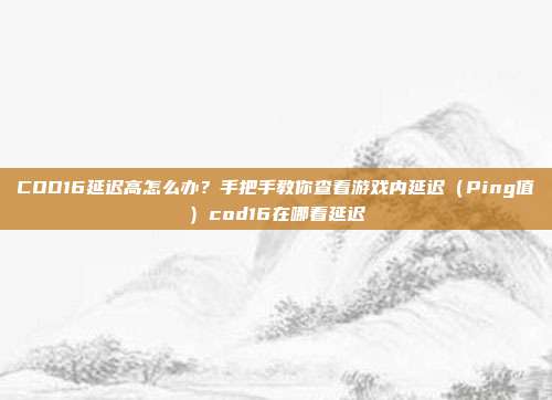 COD16延迟高怎么办?手把手教你查看游戏内延迟(Ping值)cod16在哪看延迟