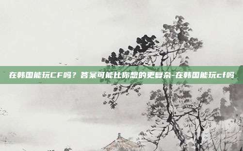 在韩国能玩CF吗？答案可能比你想的更复杂-在韩国能玩cf吗