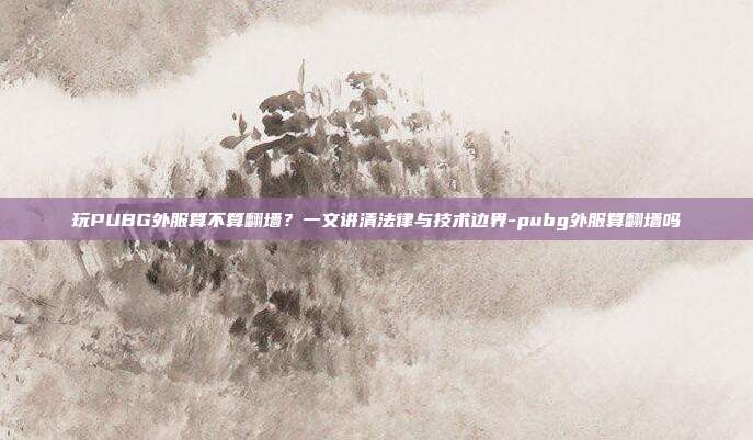 玩PUBG外服算不算翻墙?一文讲清法律与技术边界-pubg外服算翻墙吗