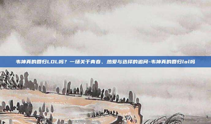 韦神真的回归LOL吗?一场关于青春、热爱与选择的追问-韦神真的回归lol吗