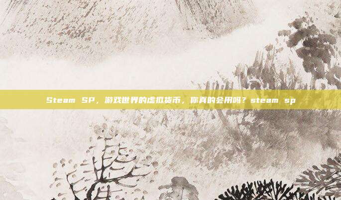 Steam SP，游戏世界的虚拟货币，你真的会用吗？steam sp