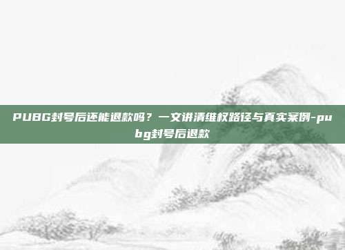 PUBG封号后还能退款吗？一文讲清维权路径与真实案例-pubg封号后退款