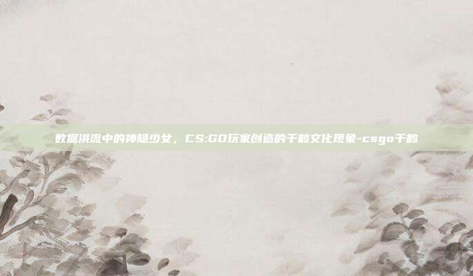 数据洪流中的神隐少女,CS:GO玩家创造的千鹤文化现象-csgo千鹤