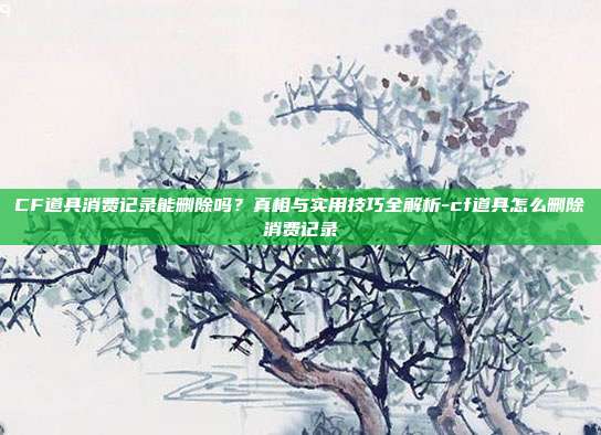 CF道具消费记录能删除吗?真相与实用技巧全解析-cf道具怎么删除消费记录