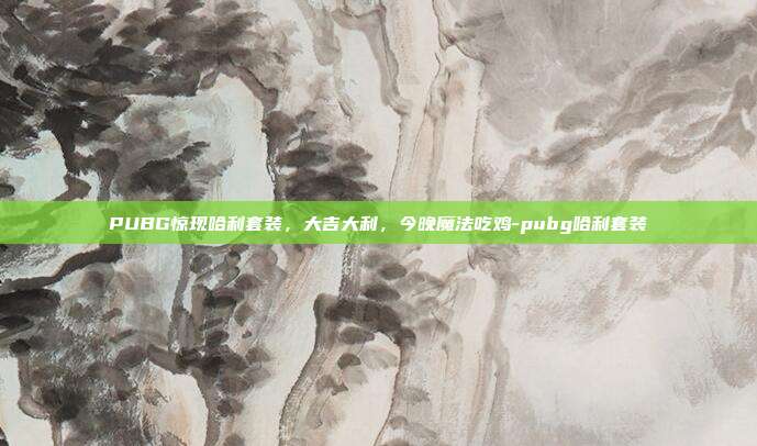 PUBG惊现哈利套装,大吉大利,今晚魔法吃鸡-pubg哈利套装