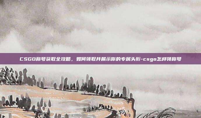 CSGO称号获取全攻略,如何领取并展示你的专属头衔-csgo怎样领称号