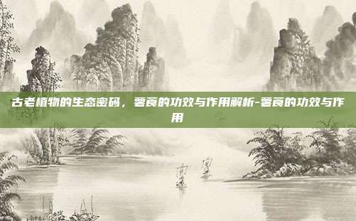 古老植物的生态密码，薯莨的功效与作用解析-薯莨的功效与作用