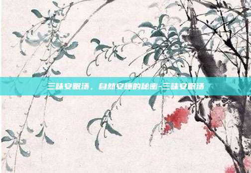 三味安眠汤，自然安睡的秘密-三味安眠汤
