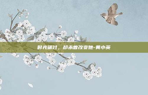 时光碾过,却未曾改变她-黄小英