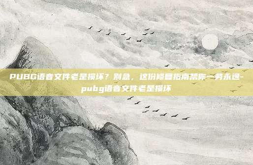 PUBG语音文件老是损坏?别急,这份修复指南帮你一劳永逸-pubg语音文件老是损坏