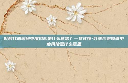 叶酸代谢障碍中度风险是什么意思?一文读懂-叶酸代谢障碍中度风险是什么意思