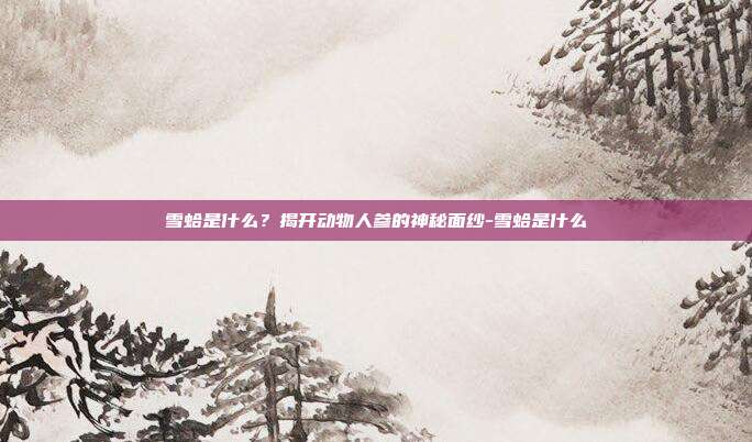 雪蛤是什么?揭开动物人参的神秘面纱-雪蛤是什么