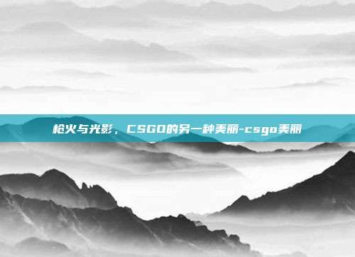 枪火与光影,CSGO的另一种美丽-csgo美丽