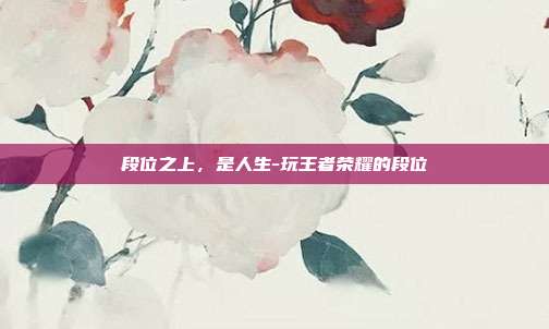 段位之上,是人生-玩王者荣耀的段位