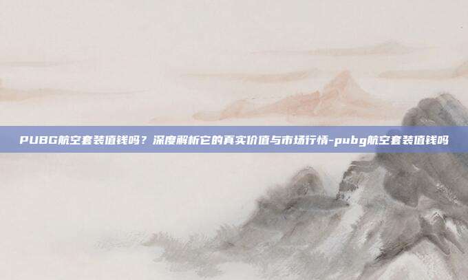 PUBG航空套装值钱吗？深度解析它的真实价值与市场行情-pubg航空套装值钱吗