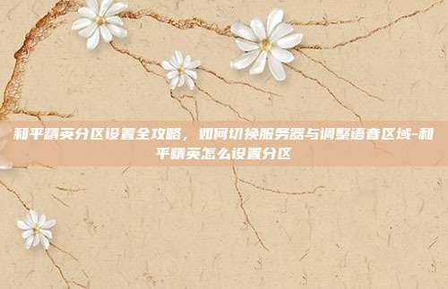 和平精英分区设置全攻略,如何切换服务器与调整语音区域-和平精英怎么设置分区
