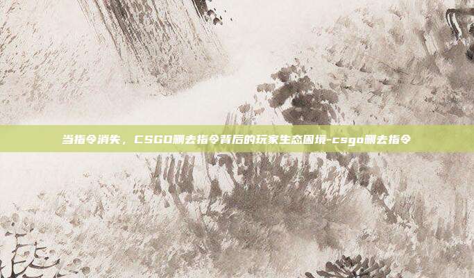 当指令消失，CSGO删去指令背后的玩家生态困境-csgo删去指令