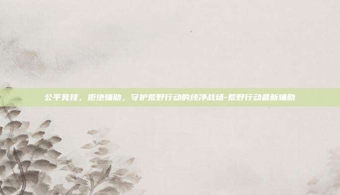公平竞技，拒绝辅助，守护荒野行动的纯净战场-荒野行动最新辅助