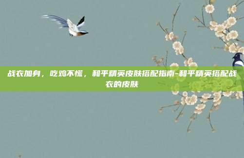 战衣加身，吃鸡不慌，和平精英皮肤搭配指南-和平精英搭配战衣的皮肤