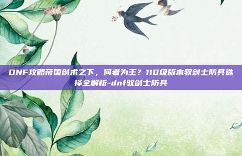 DNF攻略帝国剑术之下，何者为王？110级版本驭剑士防具选择全解析-dnf驭剑士防具