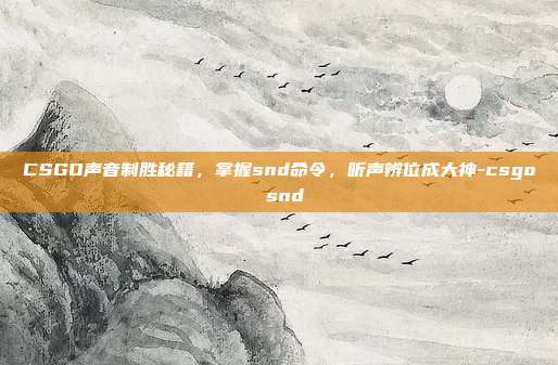 CSGO声音制胜秘籍,掌握snd命令,听声辨位成大神-csgo snd