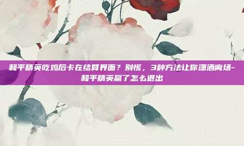 和平精英吃鸡后卡在结算界面？别慌，3种方法让你潇洒离场-和平精英赢了怎么退出