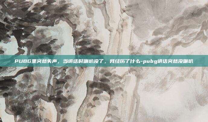 PUBG里突然失声,当讲话时喇叭没了,我经历了什么-pubg讲话突然没喇叭
