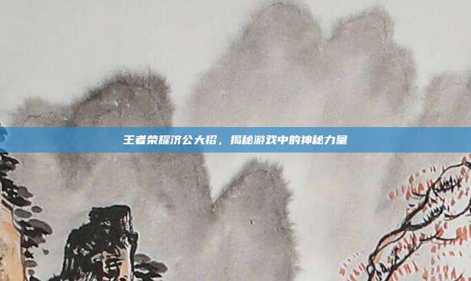 王者荣耀济公大招,揭秘游戏中的神秘力量
