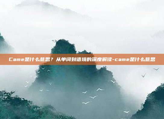 Came是什么意思?从单词到语境的深度解读-came是什么意思