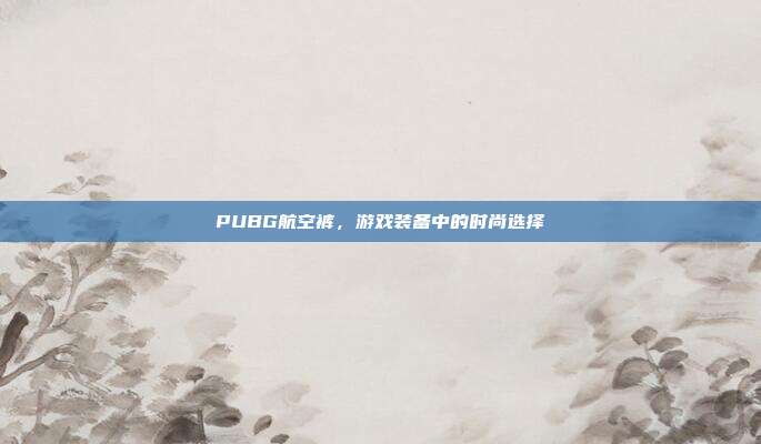 PUBG航空裤，游戏装备中的时尚选择