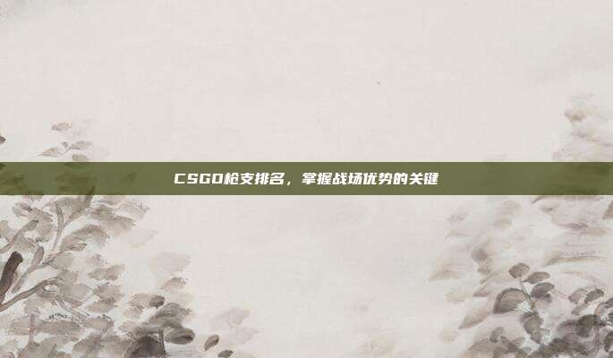 CSGO枪支排名，掌握战场优势的关键
